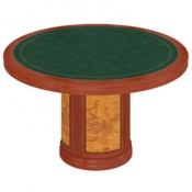Стол для переговоров круглый 130 см с кожанной вставкой Art&Moble 1131