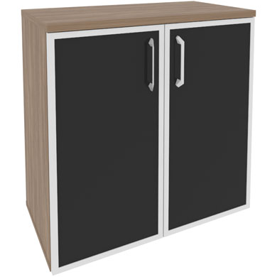 Шкаф низкий закрытый с черным стеклом в раме Onix Direct O.ST-3.2R black