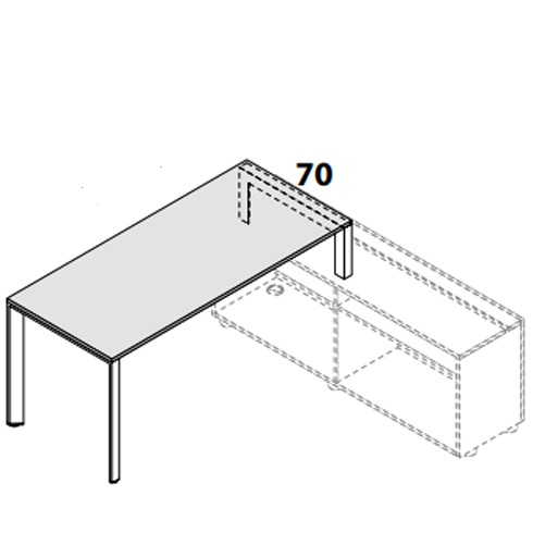 Рабочий стол 120х70 см с правой П-образной короткой опорой 5-th Element 173120