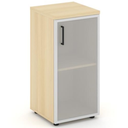 Шкаф низкий узкий стекло сатин в раме Стайл Проджект Некст (Style Project Next) SN.STU-303(R)