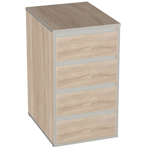 Тумба приставная (550 мм) 4 ящика