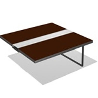 Дополнительная секция для переговорного стола с электрификацией 140х150 см- кожа темно-коричневая Prima Sinfonia PSMP01535MR