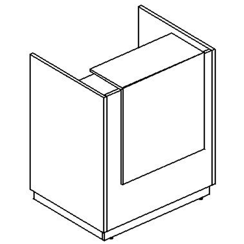 Стойка ресепшен прямая (полка высокая) с подсветкой А4 9833