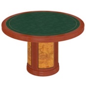 Стол для переговоров круглый 130 см с кожанной вставкой Art&Moble 1131