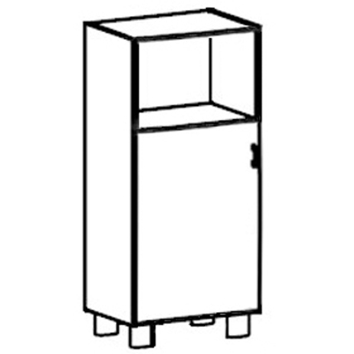 Шкаф узкий средний комбинированный (левый) Турин Тр-2.0+Тр-4.0Лев