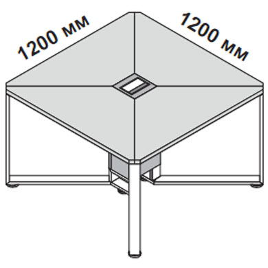 Стол для переговоров 120х120 см на 4 человека квадратный I-Meet 146514
