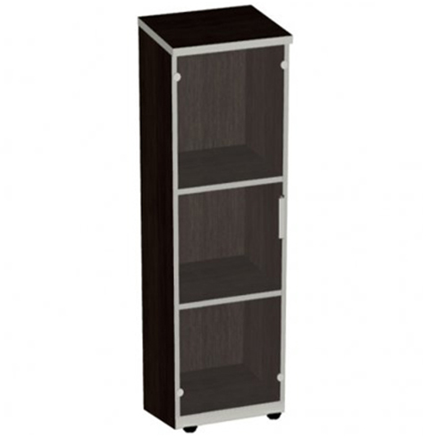 Шкаф узкий средний закрытый со стеклом в раме 