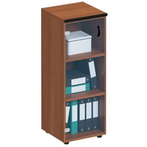 Шкаф для документов средний узкий со стеклянной прозрачной дверью ДР 967 ОФ