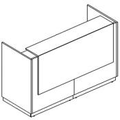 Стойка ресепшен прямая (полка высокая) с подсветкой А4 9833-2