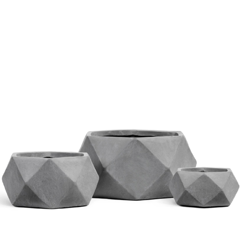 Кашпо ERGO Rombo низкая чаша-многогранник 41 см