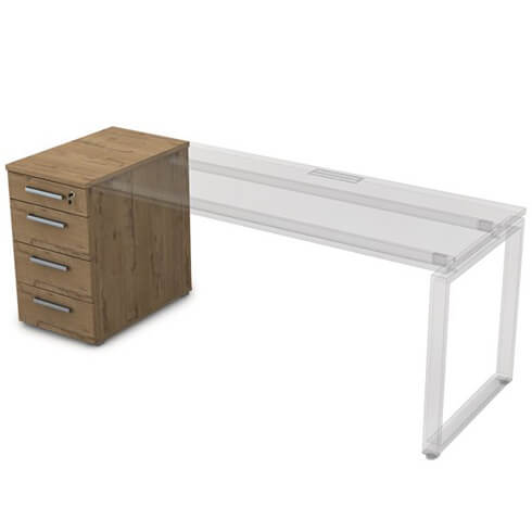 Тумба опорная приставная с ящиками 80 см 9Т.012