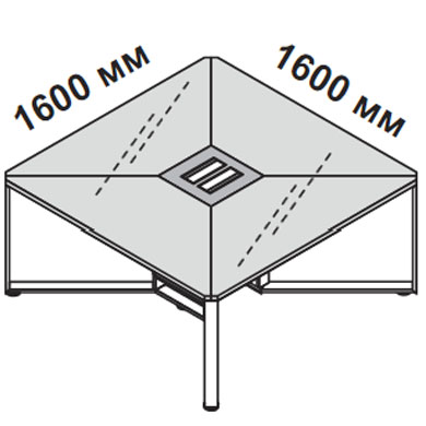 Стол для переговоров 160х160 см на 8 человек со стеклянной столешницей квадратный I-Meet 146518