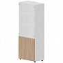 Шкаф высокий (двери - белые матовые стеклянные, ручки - алюминий)  Artwood OMHS834BL Artwood