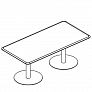 Стол для переговоров прямоугольный на опорах-колоннах 160 см МР 166
