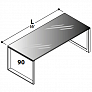 Стол руководителя стеклянный 180 см с О-образными опорами  5-th Element 173029