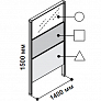 Модульная перегородка 1400 х 1500 мм с верхней панелью из оргстекла  5th element system 152976