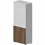 Шкаф высокий (двери - белые матовые стеклянные, ручки - алюминий) Arena New OMHS834BL