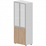 Шкаф высокий (двери - матовые стеклянные в раме, ручки - алюминий) Arena New OMHS834L