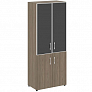 Шкаф высокий комбинированный с черным стеклом в раме Yalta LT-ST 1.2R black