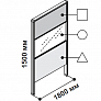 Модульная перегородка 1800 х 1500 мм с центральной панелью из оргстекла 5th element system 152928