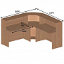 Приемная стойка угловая 187х187 см Бюджет Про + Э-21.4(2)+Э-27.4  
