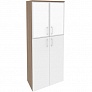 Шкаф высокий закрытый с белым стеклом в раме Onix Direct O.ST-1.7R white