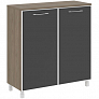 Шкаф квадратный закрытый двухдверный с черным стеклом  LT-SD1.4R black