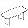Стол для переговоров фигурный на опорах ДСП МР 184