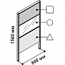 Модульная перегородка 800 х 1500 мм с центральной панелью из оргстекла  5th element system 152922