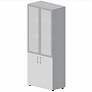 Шкаф высокий (двери - матовые стеклянные в раме, ручки - алюминий) Arena New OMHS834L