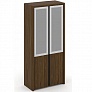 Шкаф высокий широкий (2 низких фасада ЛДСП + 2 средних фасада стекло сатин в раме) Corner COR.ST-1.2R