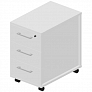 Тумба мобильная 3 ящика стандартные колёсные опоры ручки - алюминий OMP3N