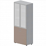Шкаф высокий (двери - матовые стеклянные в раме, ручки - алюминий)  Artwood OMHS834L Artwood