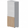 Шкаф высокий (двери - белые матовые стеклянные, ручки - алюминий) Arena New OMHS834BL