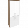 Шкаф высокий закрытый с белым стеклом в раме Onix Direct O.ST-1.2R white