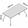 Стол 200 см МДФ с опкрашенными опорами Enosi Evo 156304