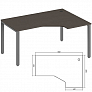 Эргономичный стол правый 160 см  TDM322155