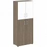 Шкаф высокий комбинированный с белым стеклом в раме Yalta LT-ST 1.7R white