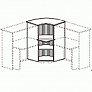 Стойка-ресепшн угловая 85 см с фасадом из рулонного полотна Orgspace F0194