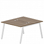 Составной стол на 2 рабочих места 118х156,6 см (4 громмета) ARN2TG128