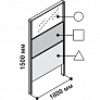 Модульная перегородка 1800 х 1500 мм с верхней панелью из оргстекла  5th element system 152978
