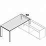 Рабочий стол 120х70 см с правой П-образной короткой опорой 5-th Element 173120