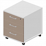 Тумба мобильная 3 ящика стандартные колёсные опоры ручки - алюминий  OMP3B Artwood
