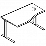 Стол левый Техно на каркасе МL 2 скоса эргономичный Alta МР А2 065.01