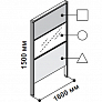 Модульная перегородка 1600 х 1500 мм с центральной панелью из оргстекла 5th element system 152927