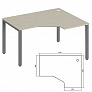 Эргономичный стол правый 140 см TDM322153