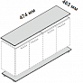 Топ и база с опорами для шкафа 47,4 см Enosi Evo 156802