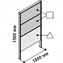 Модульная перегородка 1800 х 1500 мм с верхней панелью из ткани  5th element system 152958