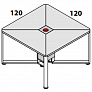 Стол для переговоров 120х120 см на 4 человека квадратный 146514
