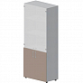 Шкаф высокий (двери - белые матовые стеклянные, ручки - алюминий) Arena New OMHS834BL